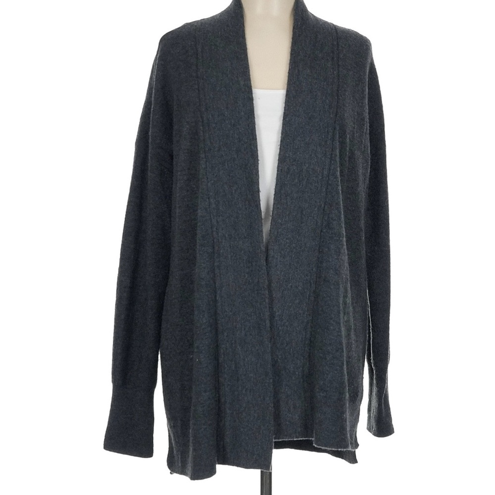GAP Gray Cardigan Sweater Open Front Long Sleeve Large Wool Blend Large
